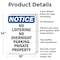 Signmission No Loitering No Overnight Parking OSHA Notice Sign, Aluminum, 18in W x 24in L, 2PK OS-2PACK-NS-A-1824-V-14695 - alternate 3